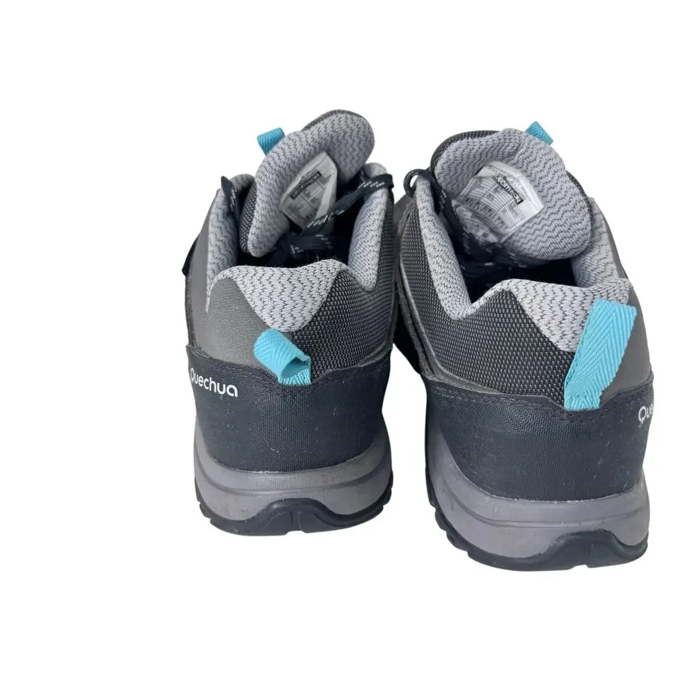 Quechua Decathlon MH100 Hiking Shoes Waterproof 8397090 Blue Grey Womens Size 9